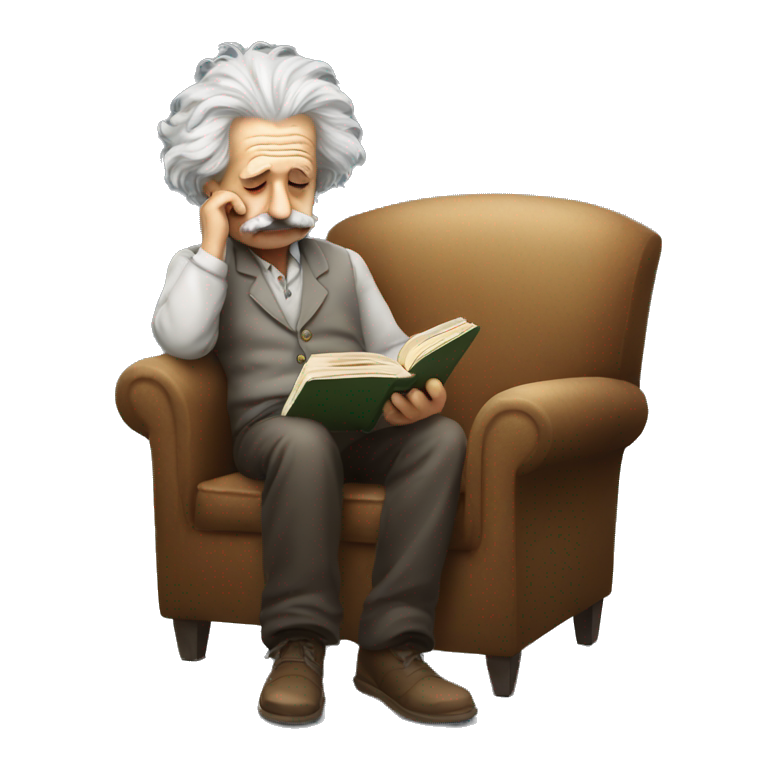 Albert Einstein reads a book